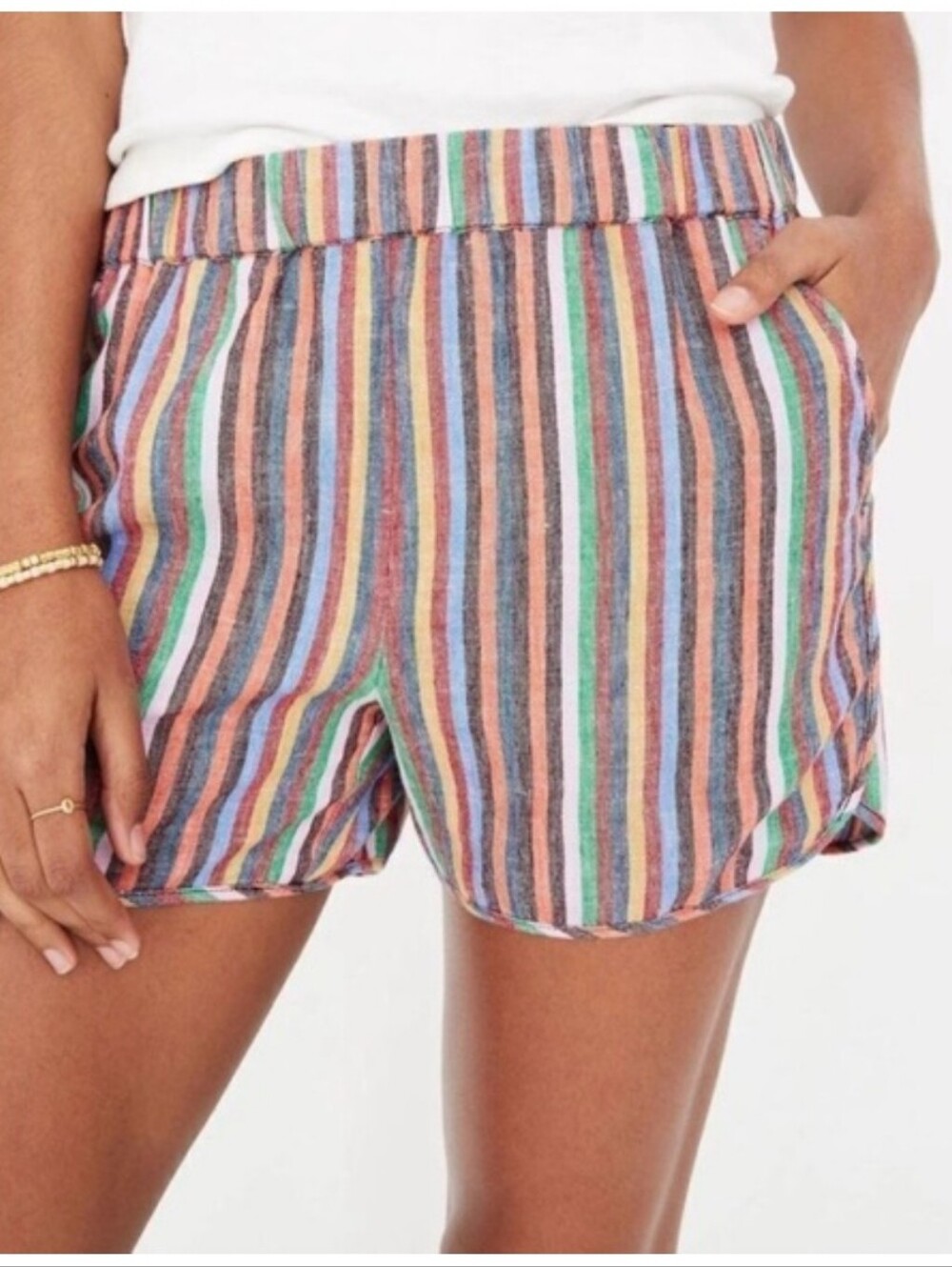 Madewell Multicolor Striped High Waist Shorts XL